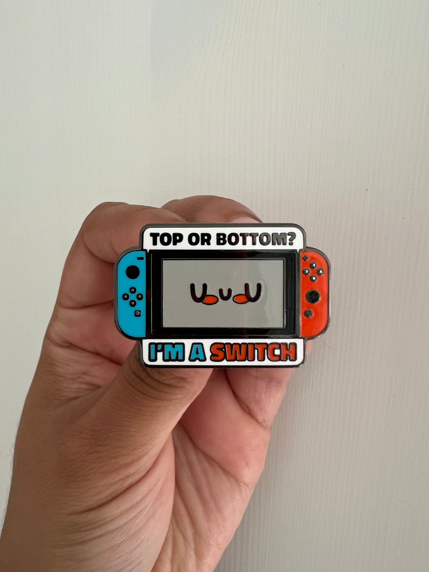 Top or Bottom Video Game Enamel Pin - Apridot Studios