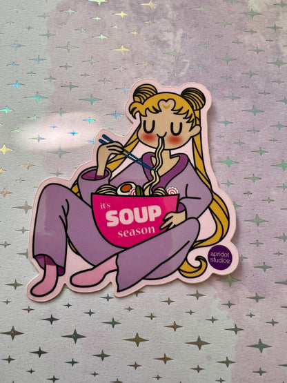 Soup Season Meatball Head Sticker - Apridot Studios