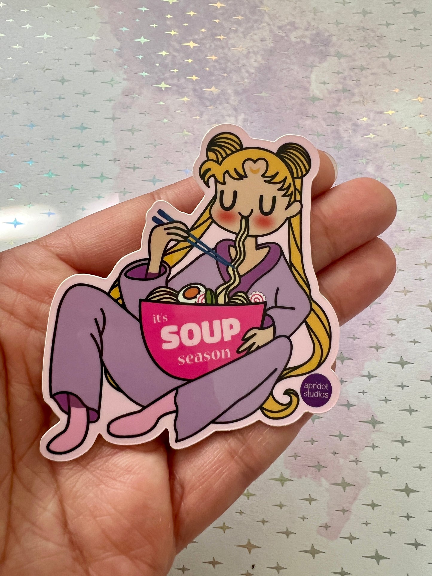 Soup Season Meatball Head Sticker - Apridot Studios