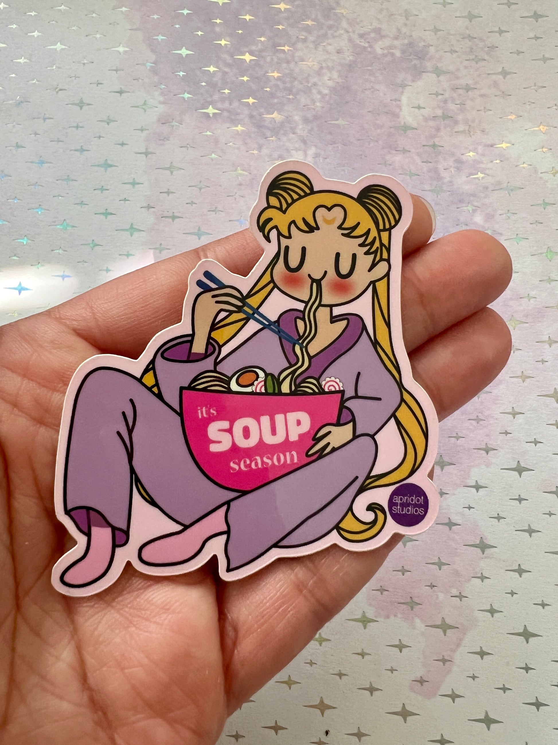 Soup Season Meatball Head Sticker - Apridot Studios