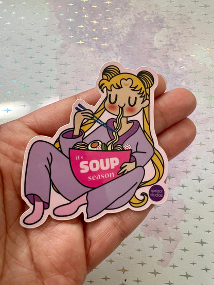Soup Season Meatball Head Sticker - Apridot Studios