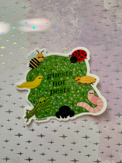 Guests Not Pests Sticker - Apridot Studios