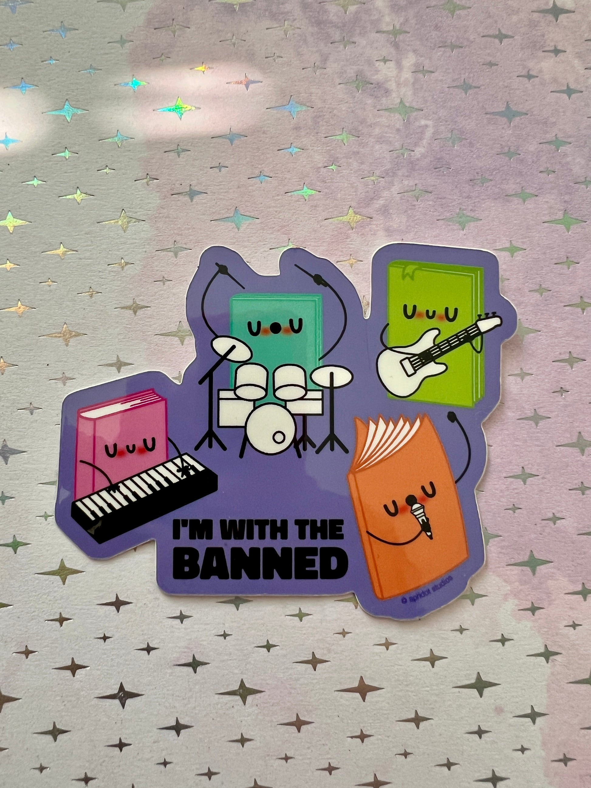 I'm with the Banned (Books) Sticker - Apridot Studios