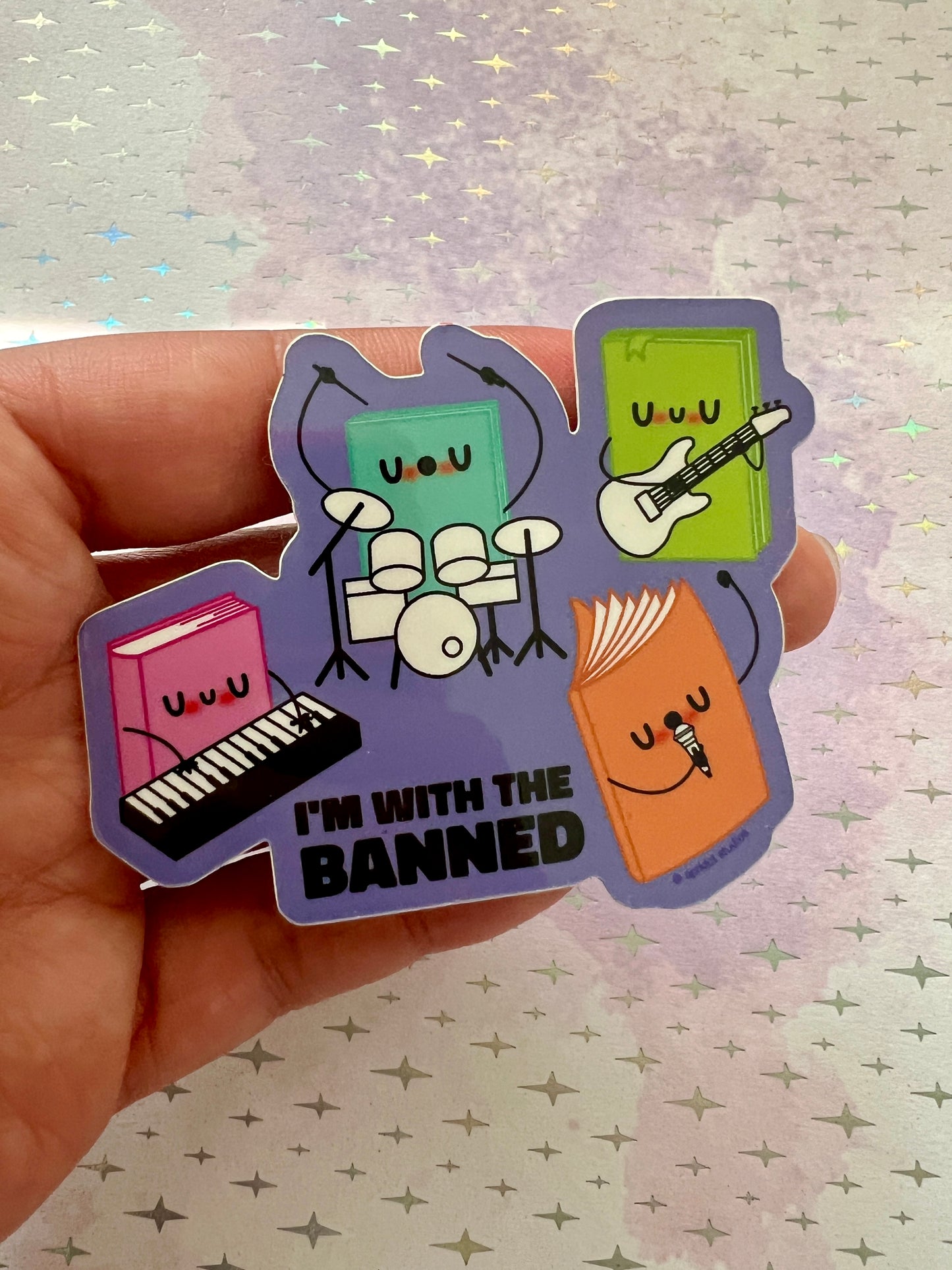 I'm with the Banned (Books) Sticker - Apridot Studios
