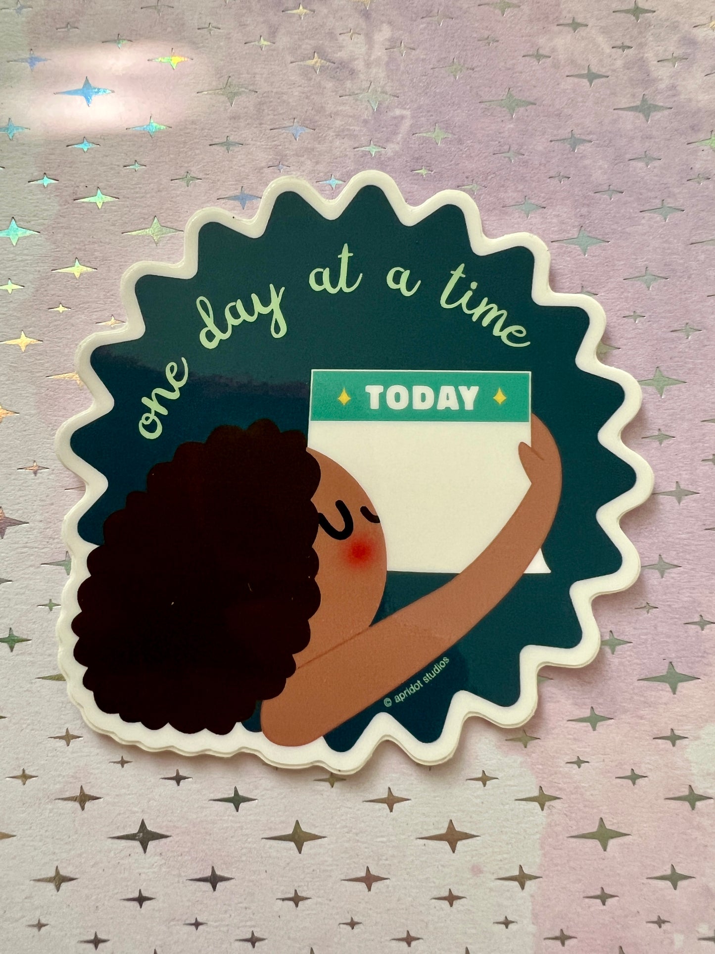 One Day at a Time Sticker - Apridot Studios
