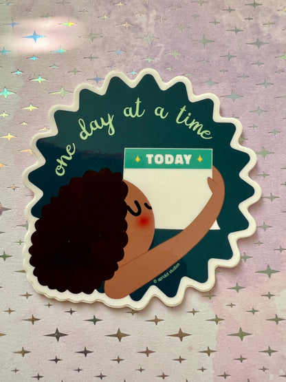One Day at a Time Sticker - Apridot Studios