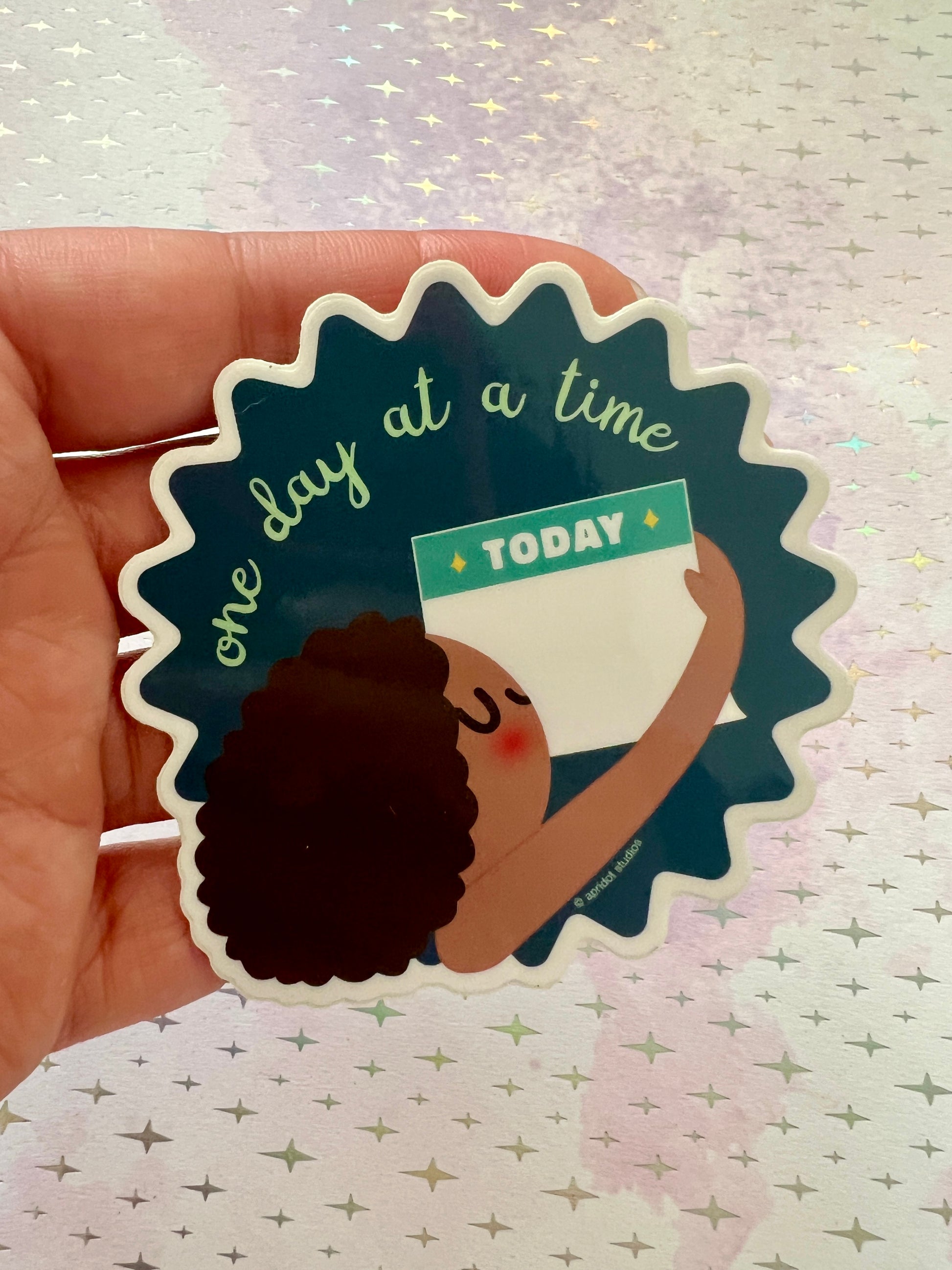 One Day at a Time Sticker - Apridot Studios