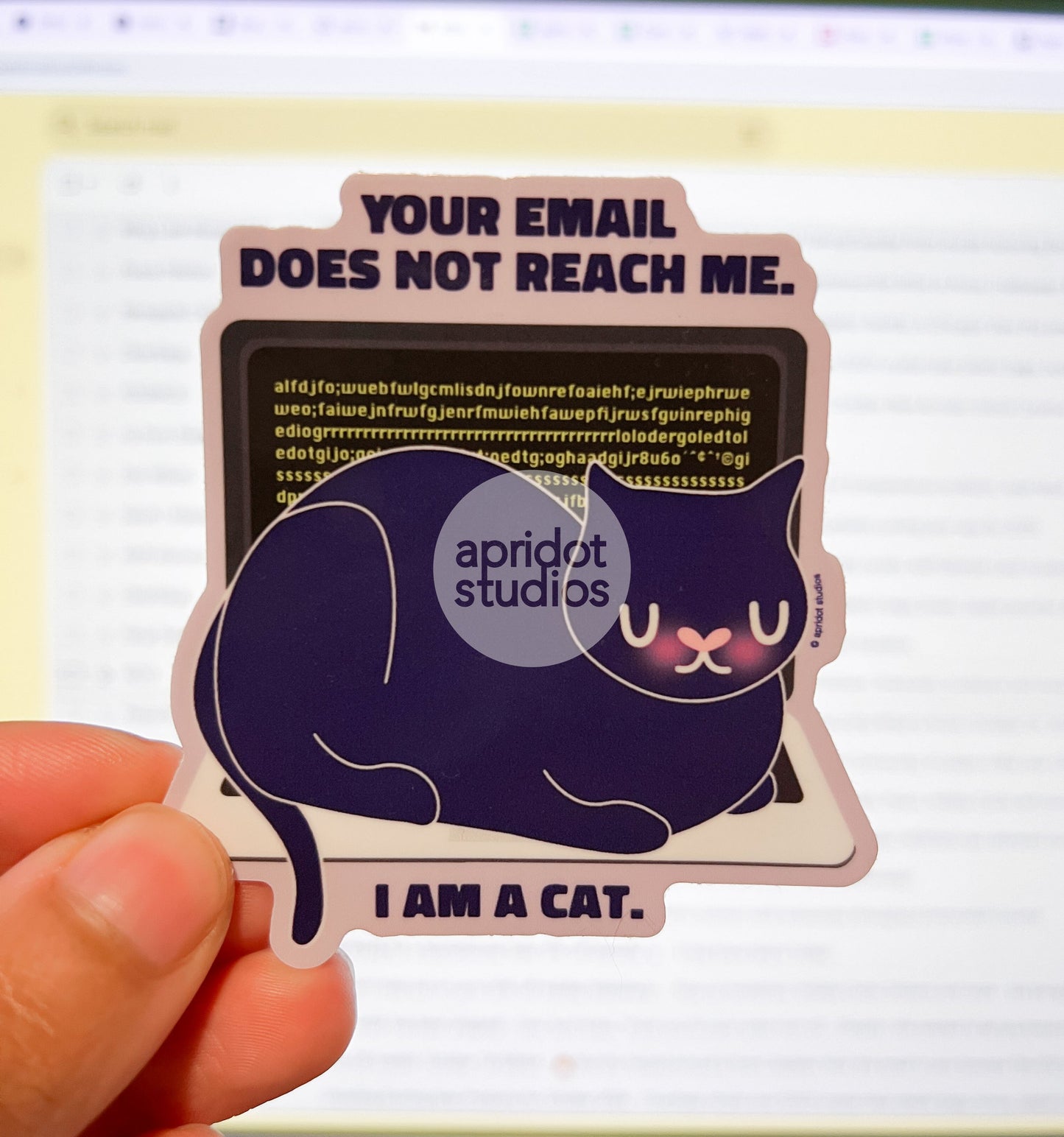 Email Cat Sticker - Apridot Studios