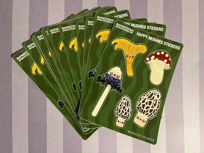 Happy Mushies Sticker Sheet - Apridot Studios
